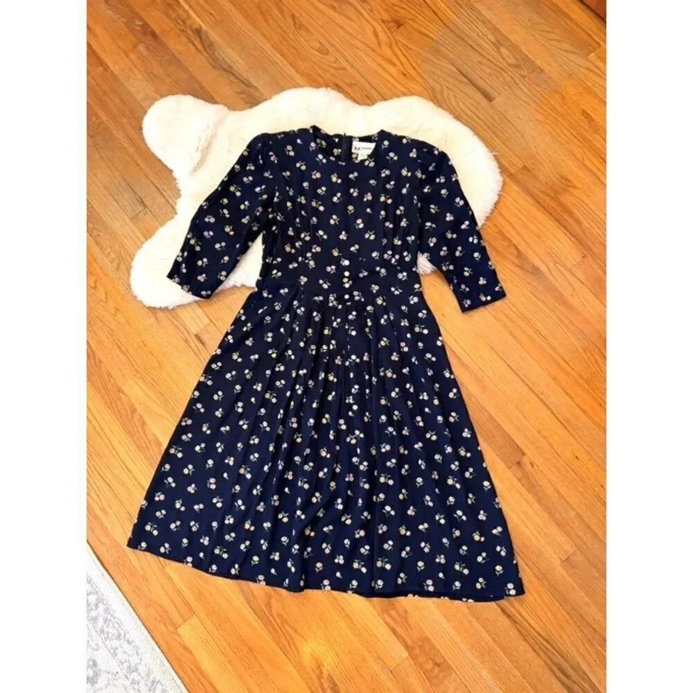 Vintage 90s SL Fashions Midi Floral Sundress Size 14